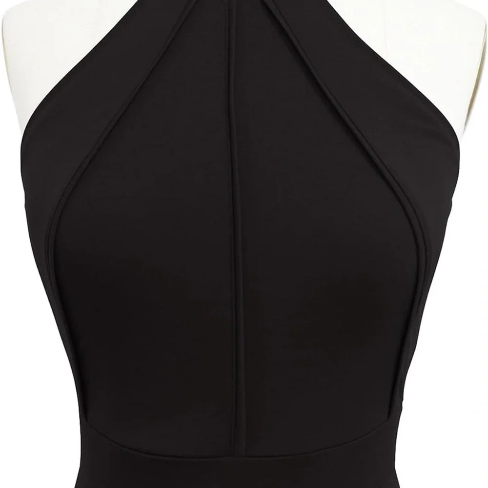 Sleeveless Halter Evening Dress - Picture 3 of 3
